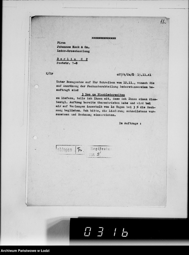 Obraz 16 z jednostki "[Korespondencja z urzędami, instytucjami i firmami] Lit.Ko-Ky"