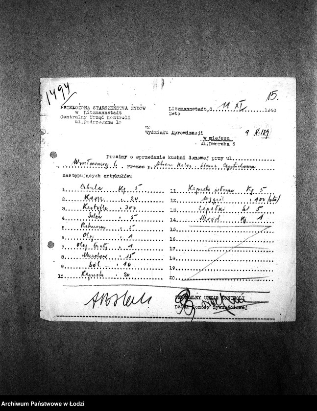 Obraz 18 z jednostki "[Kuchnia nr 139, ul. Wrocławska 6 (Lutomierska 41). Działalność kuchni, personel, konsumenci, kontrole]"