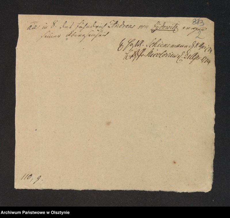 image.from.unit.number "In S. [Sachen] des Fähndrich Andreas von Zydowitz wegen seiner Abwesenheit"