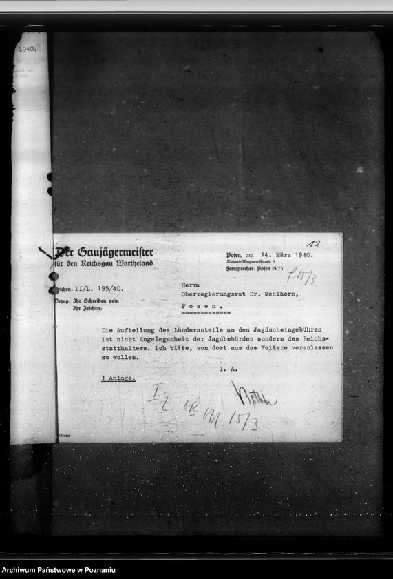 Obraz 16 z jednostki "Wasserzähler. Wasserverluste. Länderanteil an der Jagdscheinge bühr. Ausgleichszuschlag bei Lebendvieh und Ausgleichsabgabe auf frisches Fleisch"