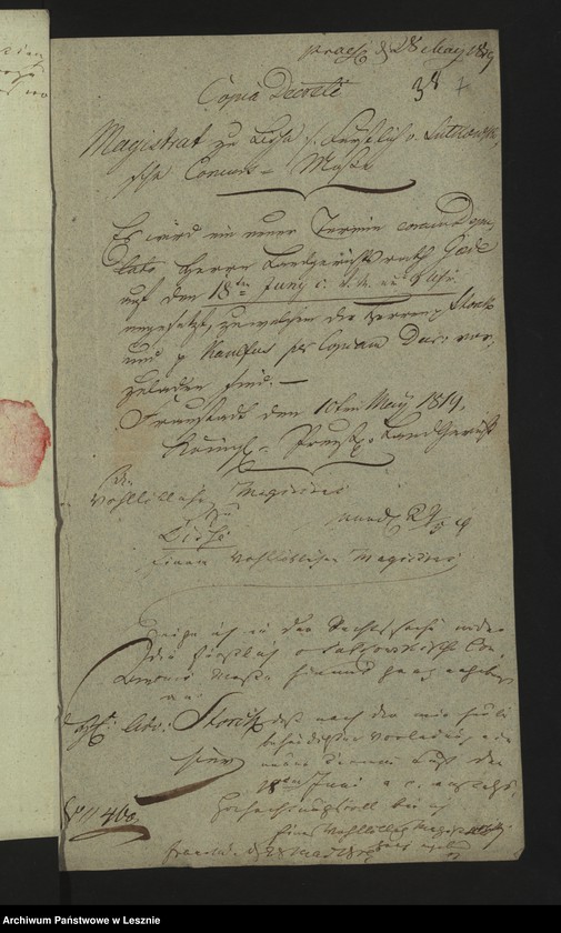 Obraz 10 z jednostki "[Sprawy procesowe miasta Leszna z Sułkowskim]"