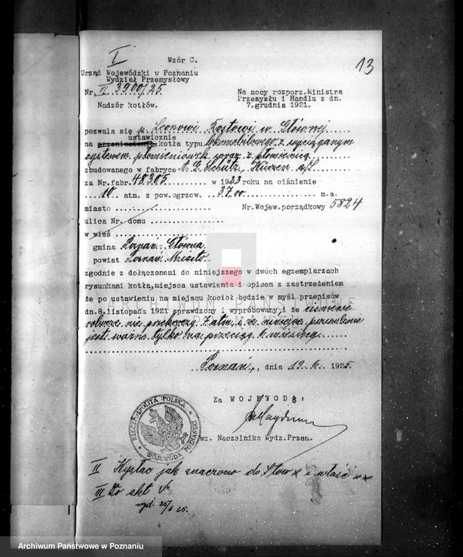 image.from.unit.number "Fabryka kwasu węglowego własność L. Rost w Poznaniu nr woj. 5824"