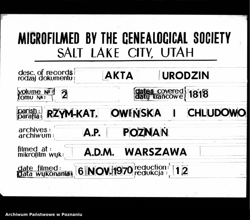 image.from.team "Akta stanu cywilnego Parafii Rzymskokatolickiej Owińska (pow. poznański)"