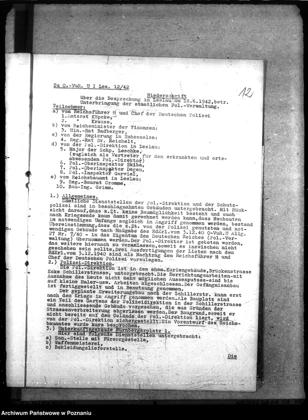 Obraz 17 z jednostki "Polizeikaserne in Leslau. Wohungen für Polizeiangehörigen in Leslau. Polizeigefängnis in Leslau"