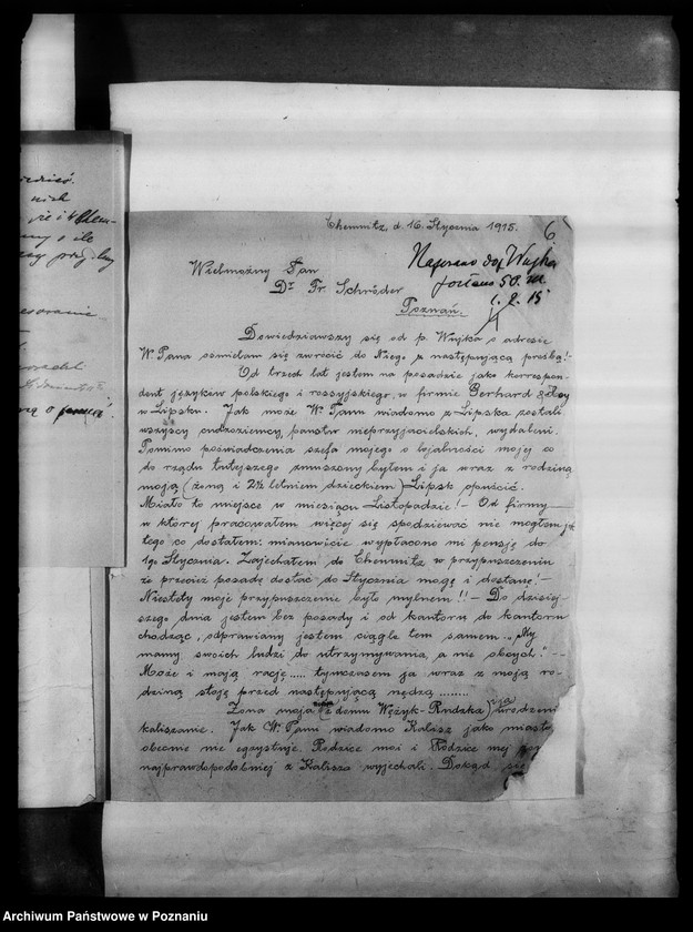 Obraz 10 z jednostki "Korespondencja Polaków przebywających w Lipsku i Saksonii w sprawie pomocy materialnej."