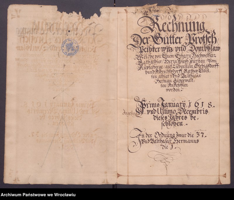 image.from.unit.number "Jahrerechnungen der güter Protsch, Peiskerwitz und Domslau"