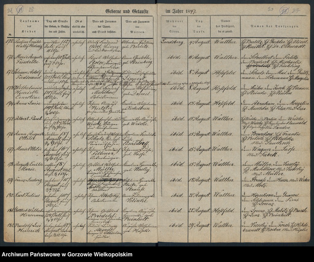 image.from.unit.number "Duplikate der Hauptkirche zu Landsberg an der Warthe (Zawiera księgę chrztów Kościoła Mariackiego (Hauptkirche) z 1848 r. i księgę zgonów Konkordienkirche z 1847 r.)"