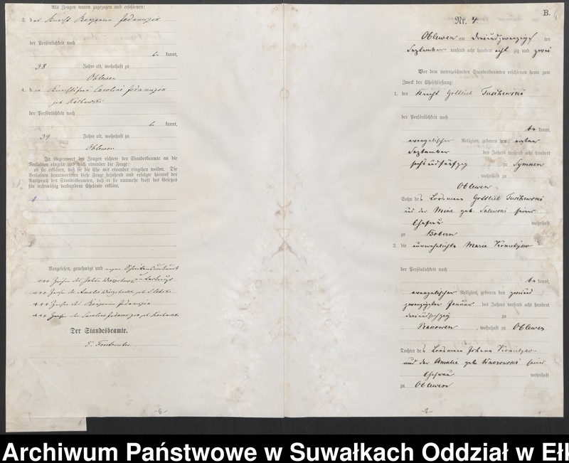 image.from.unit.number "[Heiraths-Haupt-Register des Königlich Preussischen Standes-Amtes Kallischken Kreis Johannisburg]"