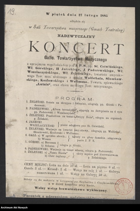Obraz 20 z jednostki "Programy i krytyki koncertów i turnée od 1879 do 1891; brak s.3"