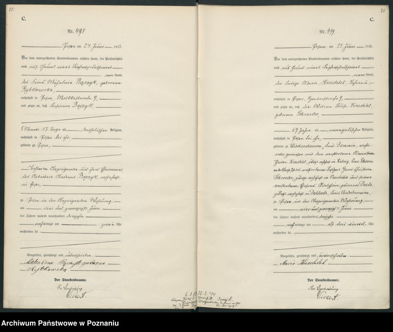 Obraz 13 z jednostki "Księga miejscowa zgonów tom II [Rejestr główny zgonów]"