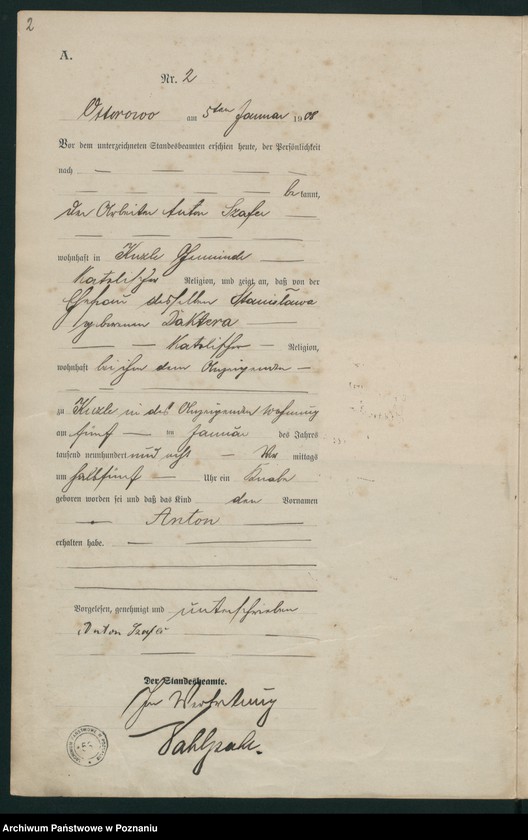 Obraz 5 z jednostki "Geburts-Haupt-Register"