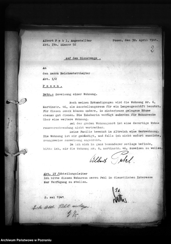 Obraz 6 z jednostki "Wohnungszuweisungen für Deutsche. Verdrängung der Polen."