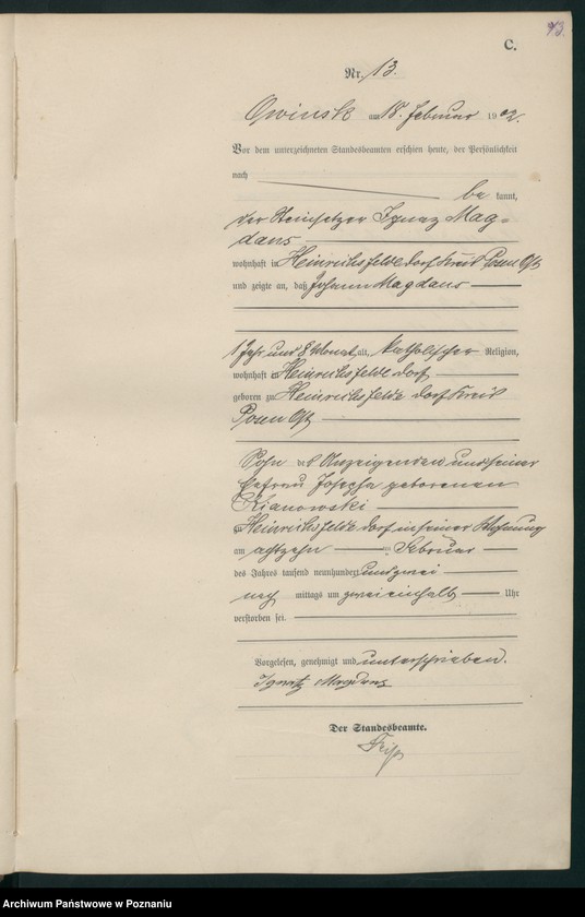 Obraz 15 z jednostki "Sterbe-Haupt-Register"