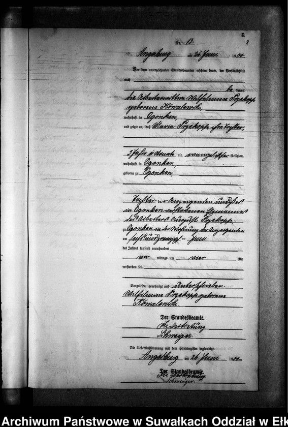 image.from.unit.number "Sterbe-Neben-Register des Preussischen Standes-Amtes Gr. Strengeln Kreis Angerburg"