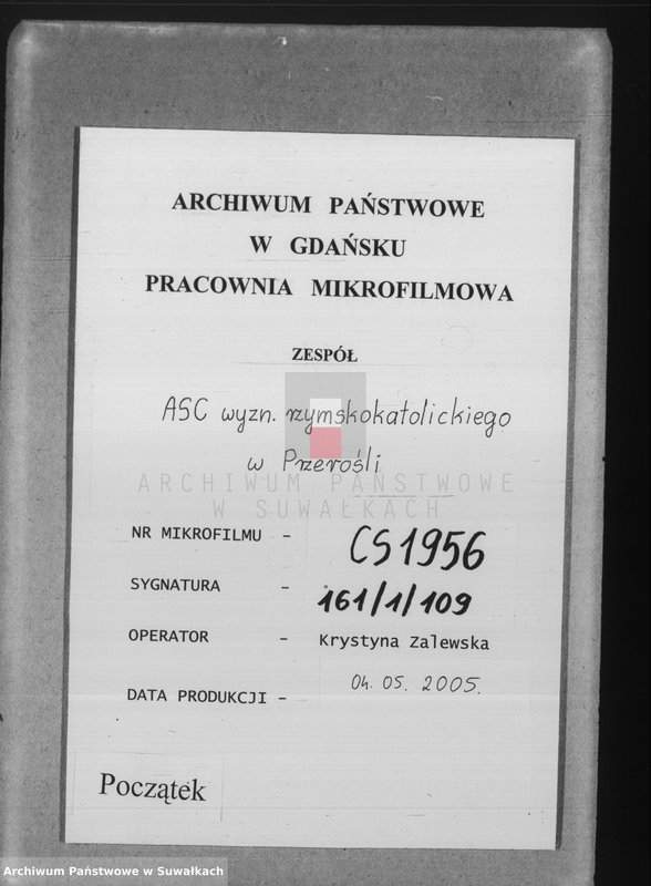 Obraz 1 z jednostki "Księga urodzeń, małżeństw, zejścia 1900 r. Przerośl"
