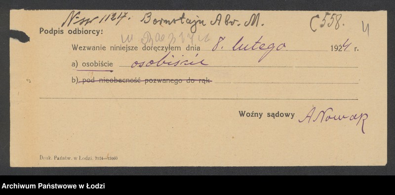 Obraz 6 z jednostki "Abram Moszek Bornsztajn – sprzedaż ubrań"