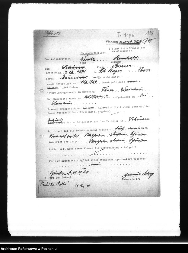 Obraz 19 z jednostki "Wykazy miejscowych Niemców, którzy zginęli w 1939 roku w różnych powiatach"