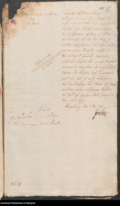 image.from.unit.number "Den Aufbau eines Stalles bei der Pfarr=Wohnung in Lahna [Łyna]"