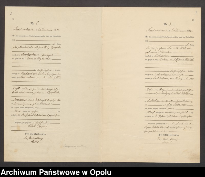 Obraz z jednostki "Sterbe-Haupt-Register Standesamts Chrost pro 1904"