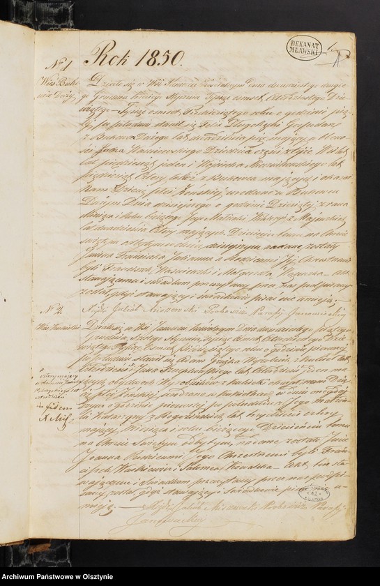 image.from.unit.number "Duplikat Parafii Janowieckiej Składający się z 3-ch Oddziałow to jest z Akt Urodzeń, Zejść i Zaślubień z Roku 1850"