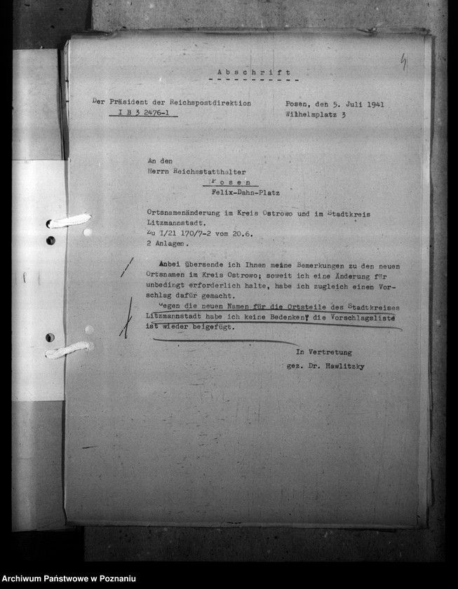 Obraz 8 z jednostki "Ortsnamenänderung - Litzmannstadt - Stadt (miasto Łódź)"