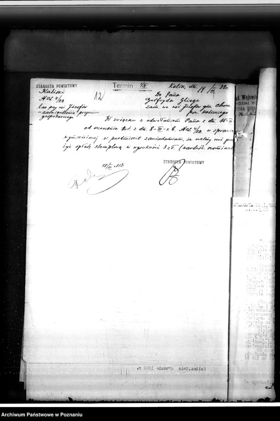 Obraz 16 z jednostki "Gmina Chocz w powiecie kaliskim /nadzór nad gospodarką leśną/"