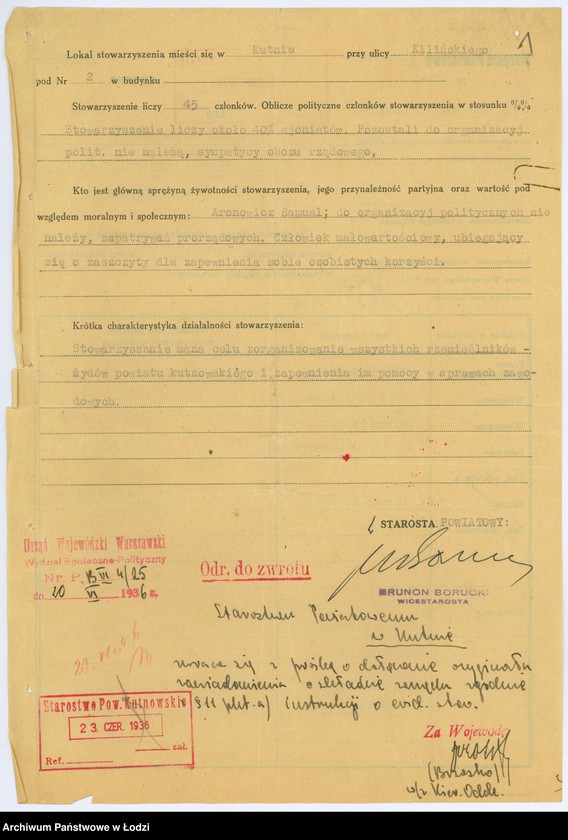 Obraz 4 z jednostki "Związek Rzemieślników Żydów m. Kutna i powiatu kutnowskiego"