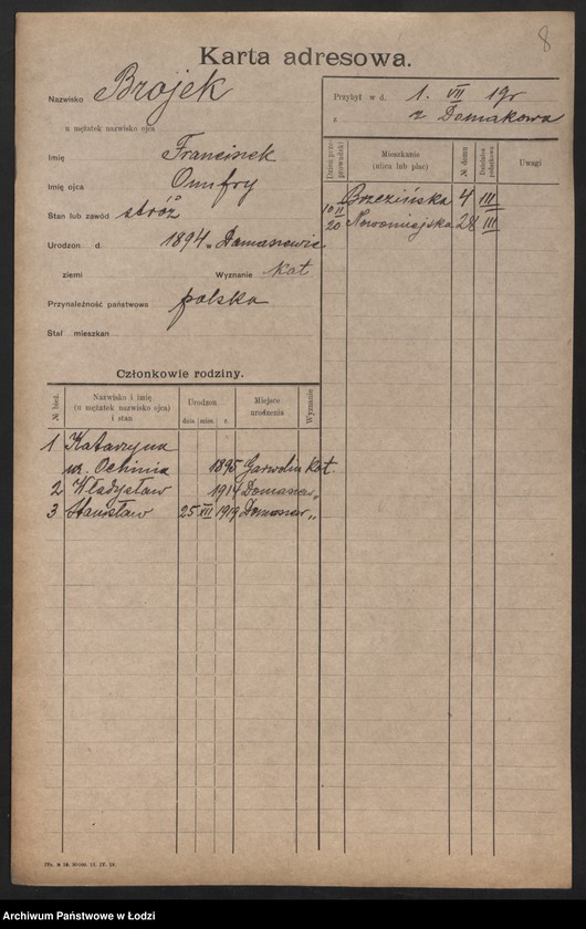 Obraz 10 z jednostki "[Spis ludności Łodzi] Broiński - Brot"