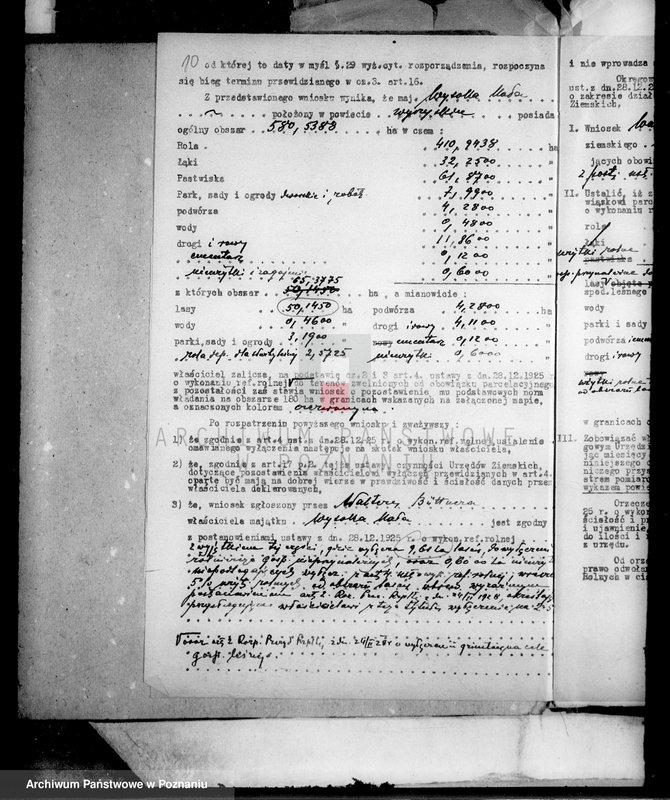 Obraz 17 z jednostki "Majątek Wysoka Mała wyłączenie z art.. 4 i 5 ustawy o wykonaniu reformy Welter Buttner"