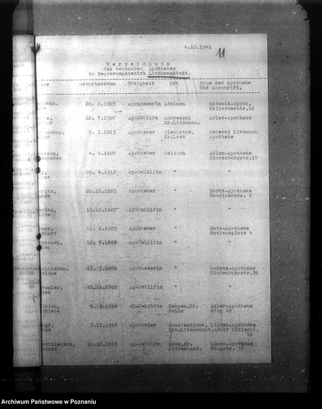 Obraz 15 z jednostki "Spisy lekarzy i aptekarzy w Kraju Warty"