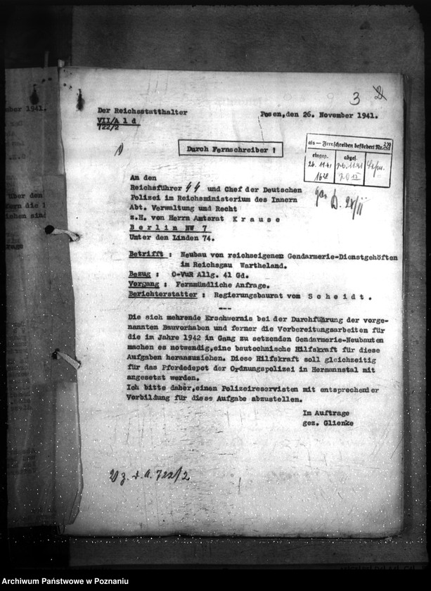 Obraz 7 z jednostki "Allgemeine Bauangelegenheiten der Gendarmerie. Erlase, Verfügungen unsw."