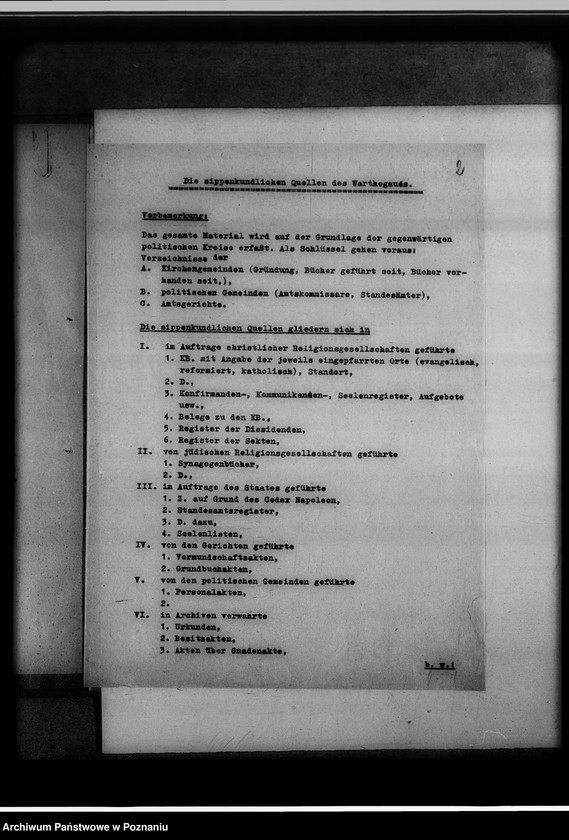 Obraz 6 z jednostki "[Źródła do badań genealogicznych, podział pracy w oddziale III Gausippenamt w Poznaniu]"