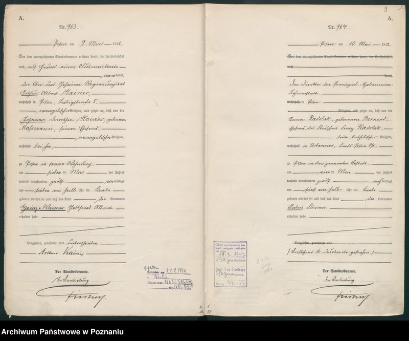 Obraz 7 z jednostki "Księga miejscowa urodzeń tom III [Rejestr główny urodzeń]"