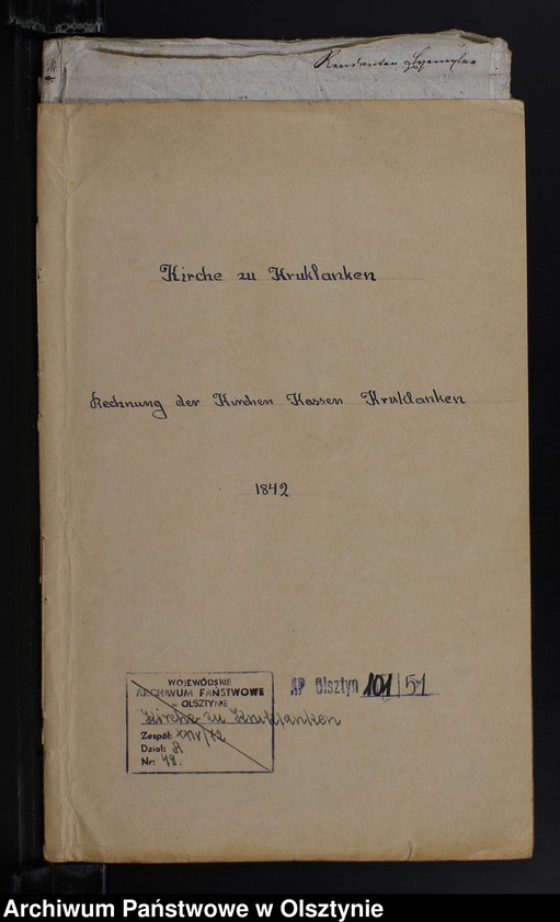 image.from.unit.number "Rechnung der Kirche zu Kruklanken"