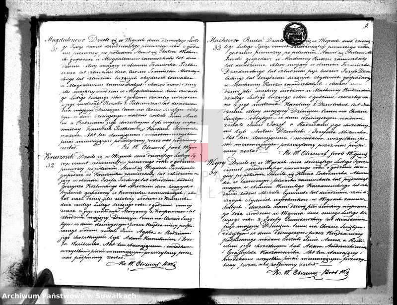 Obraz 11 z jednostki "Duplikat akt urodzonych, zaślubionych i zmarłych parafii wigierskiej w roku 1861"