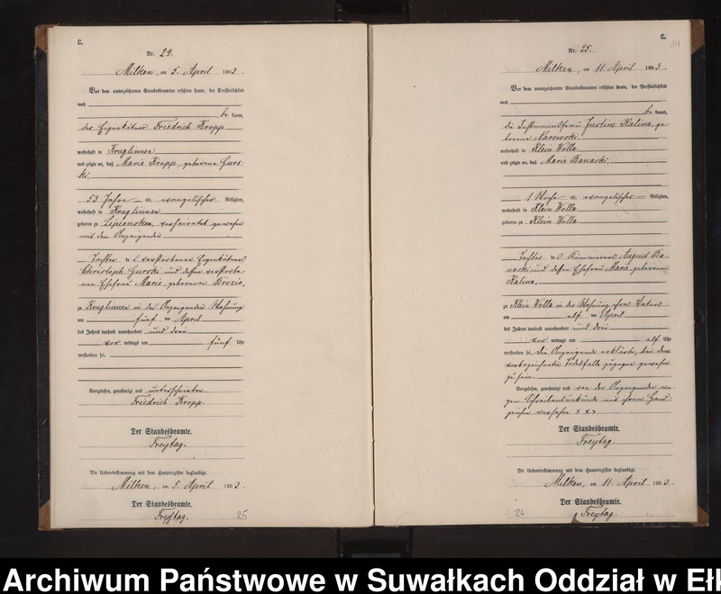 image.from.unit.number "Sterbe-Neben-Register des Preussischen Standes-Amtes Stasswinnen Kreis Lötzen"