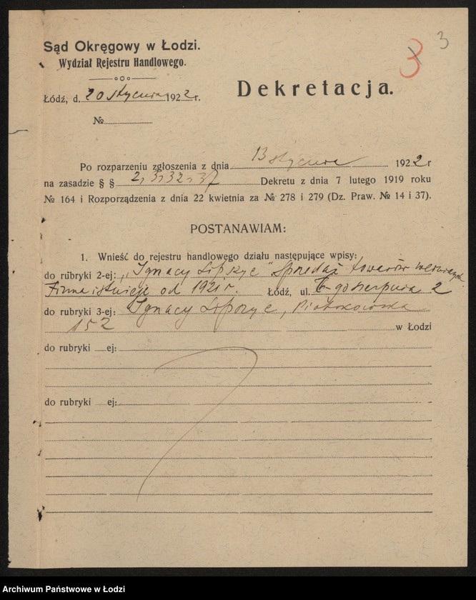 Obraz 5 z jednostki "Ignacy Lipszyc – sprzedaż towarów wełnianych"