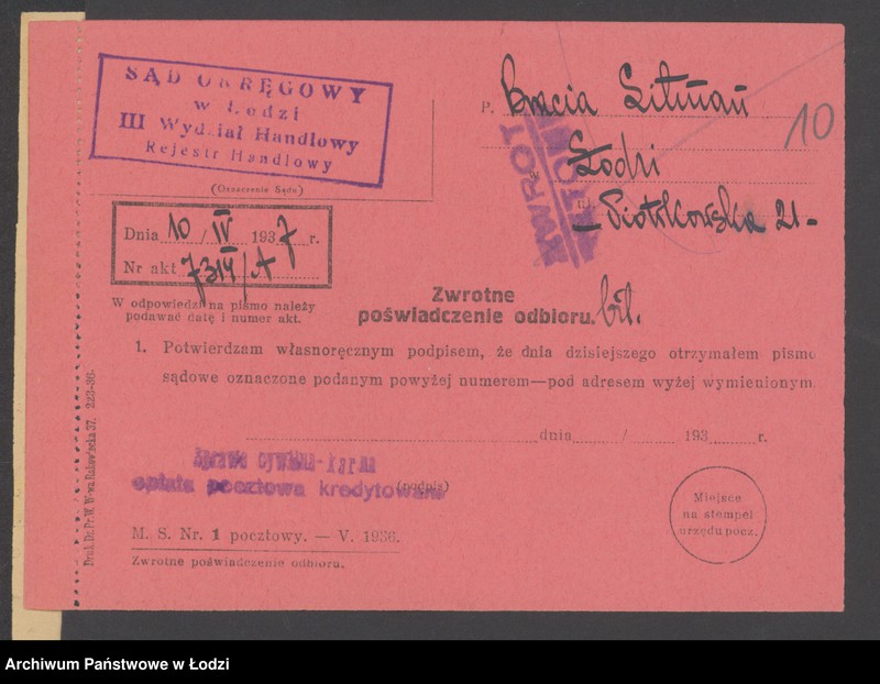 Obraz 12 z jednostki "Bracia Litman- handel towarami manufakturowymi"