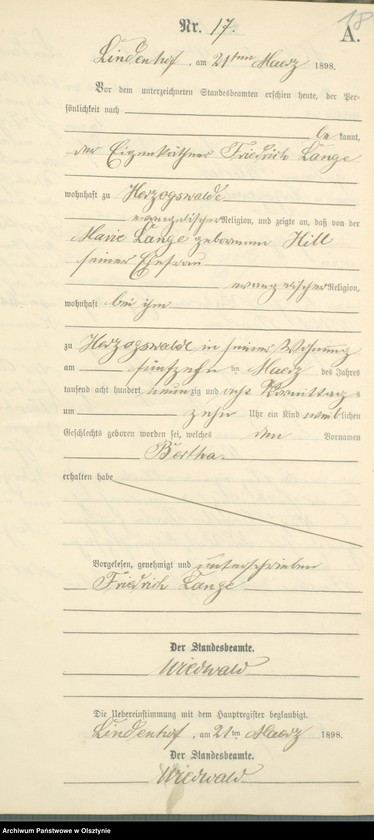 image.from.unit.number "Geburts-Neben-Register Nr 1 - 24 /Fragment księgi/"