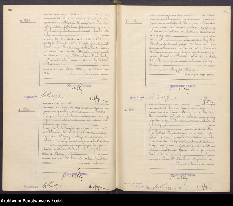 Obraz 18 z jednostki "Akta zgonów od numeru 1000 do numeru 1868"