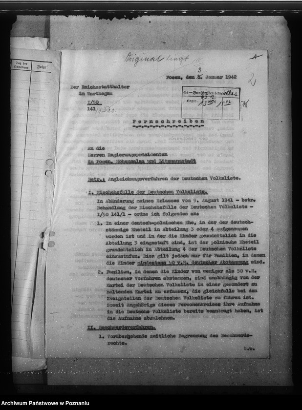 Obraz 6 z jednostki "Zarządzenia w sprawie zmiany kategorii Volksdeutschów, uproszczenia postępowania i informowania w zakresie zmian w sprawach listy narodowej"