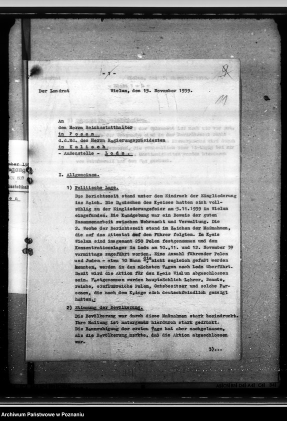 Obraz 14 z jednostki "Lageberichte aus dem Kreise Welun"