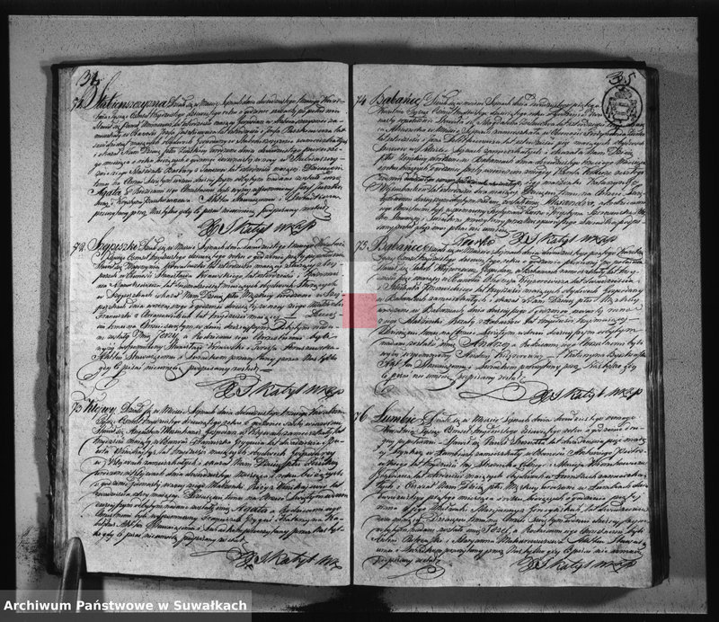 image.from.unit.number "Księga duplikat urodzeń, małżeństw i zejść parafii seyneńskiey 1839"