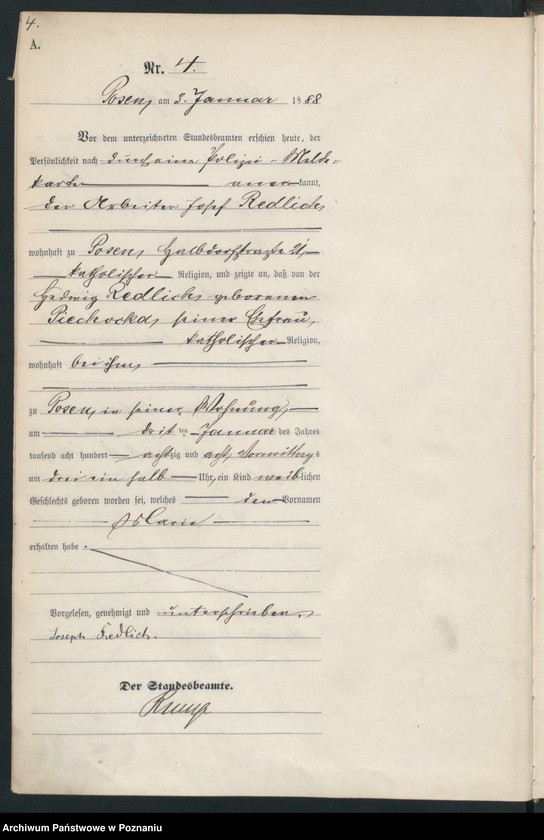 Obraz 7 z jednostki "Księga urodzeń t. I"