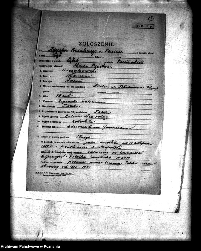 Obraz 17 z jednostki "Przymusowy wykup majątku ziemskiego Ląd na cele reformy rolnej"