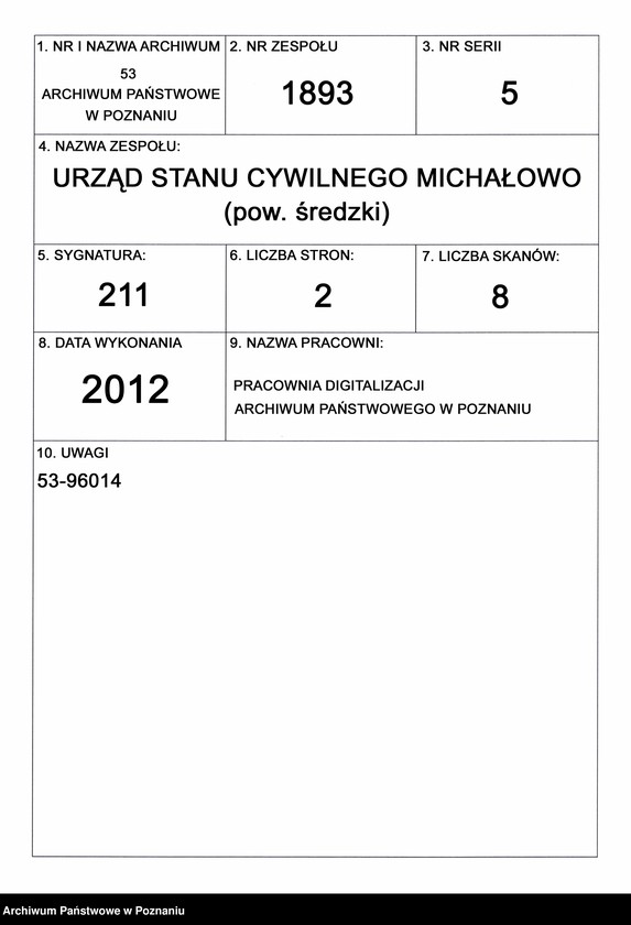 Obraz 1 z jednostki "Akta zbiorowe rejestracji stanu cywilnego do księgi urodzeń za rok 1903"