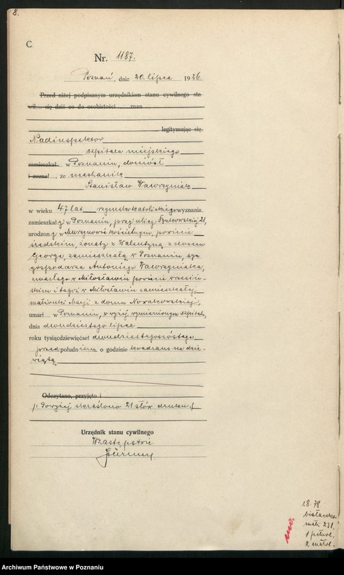 Obraz 10 z jednostki "Księga miejscowa zgonów tom III [Rejestr główny zgonów]"