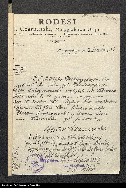 image.from.unit.number "Dowody do aktów ślubu Suwalskiego Okręgu Bożniczego 1928 rok"