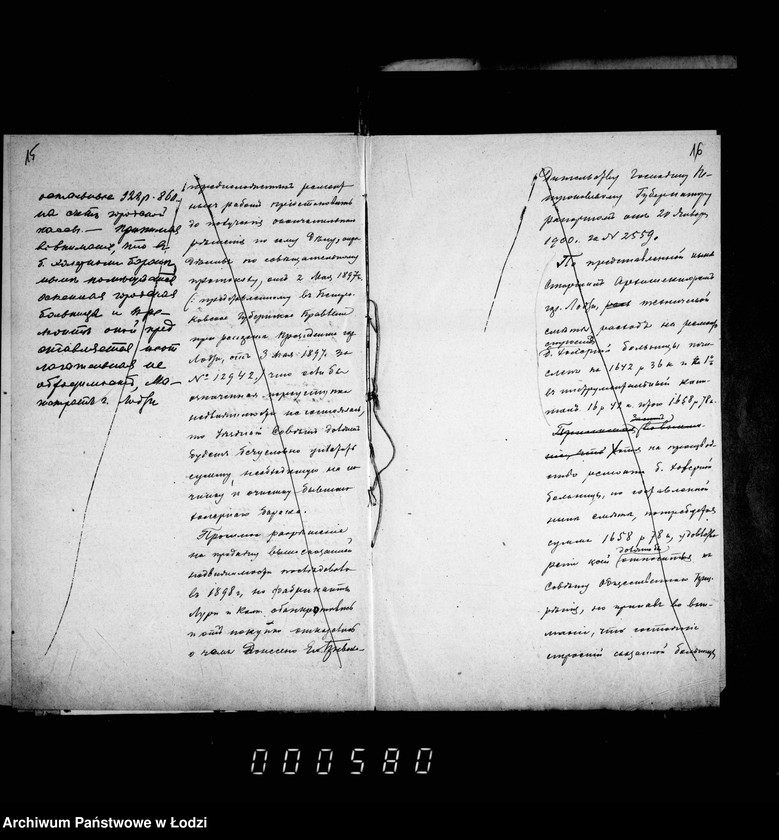 Obraz 15 z jednostki "O proizvodstve rabot po počinke zdanija cholernoj bol´nicy v gor. Lodzi"