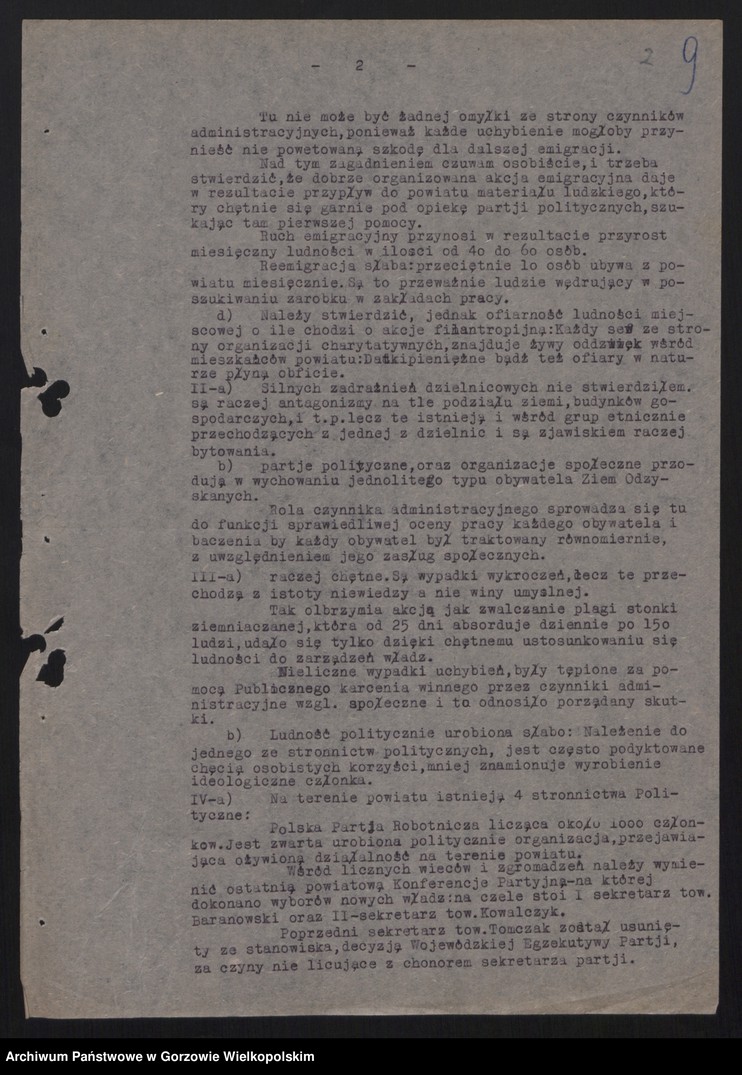 Obraz z jednostki "Sprawozdania ogólne z działalnosci powiatu rzepińskiego za II i III kwartał 1948r."